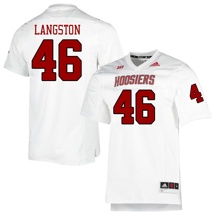 Men #46 Mark Langston Indiana Hoosiers College Football Jerseys Stitched-Retro White